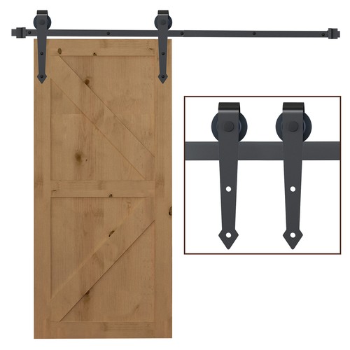 Homcom sliding wood barn door - homcom,