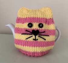 New Hand Knitted Pink/Lemon