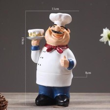 Resin Chef Restaurant Chef Statue Home Kitchen Ornament Figurine