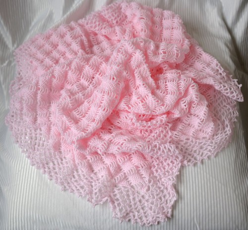 Hand crochet pink 4ply - pink,