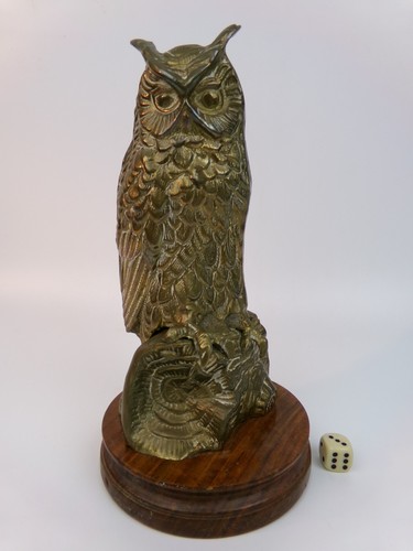 Vintage brass eagle owl - vintage,