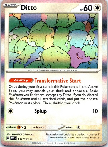 Ditto 132 165 rare - 151, pokemon