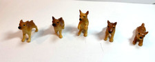 5x Small Plastic Puppy Figurines / Toys - German Shepherd Set - Full Litter