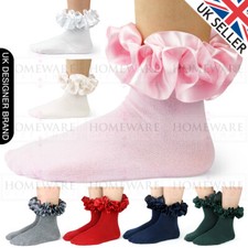 GIRLS FRILLY SATIN ANKLE SOCKS