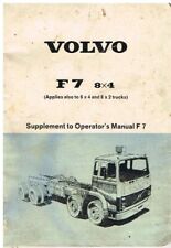 VOLVO F7 8x4 8x2 6x4 TRUCK ORIG. 1980 OPERATORS INSTRUCTION HANDBOOK SUPPLEMENT