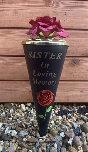 Red rose flower cone vase - vase, '