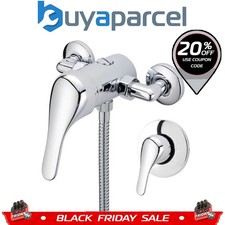 Chrome Single Lever Shower Mixer Valve Exposed Concealed -150mm Pipe Replacement