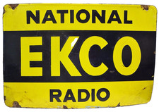 Vintage EKCO Radio Enamel Sign