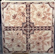 One Vintage Victorian Style Pilkington’s Wall Tile 30+yr Old 6" Reclaim Pink #5