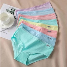 7Pcs Women Cotton Briefs Mid