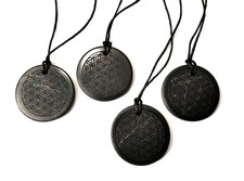Shungite Flower of Life Pendant Necklace - EMF Protection & Healing
