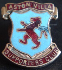 ASTON VILLA SUPPORTERS CLUB Rare vintage badge Maker B'ham MEDAL & BADGE Co Ltd