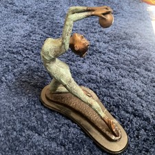 15" SIGNED BRONZE STATUE NUDE