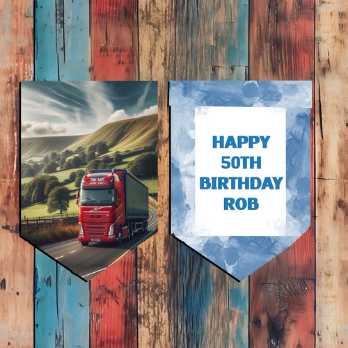 Personalised lorry bunting - personalised,