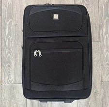 Skyflite London Pull Along Suitcase Lightweight Soft Shell Wheels Black