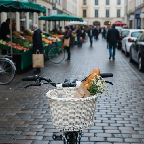 Woven bike basket - pp,