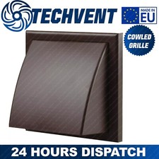 6 inch 150 mm Brown External Hooded Cowled Extractor Fan Kitchen Vent Wall Cover