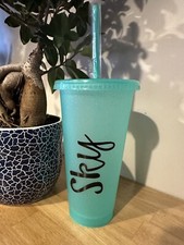 Personolised 24 Oz Plastic Cup With Lid And Straw Iced Coffee Tumbler