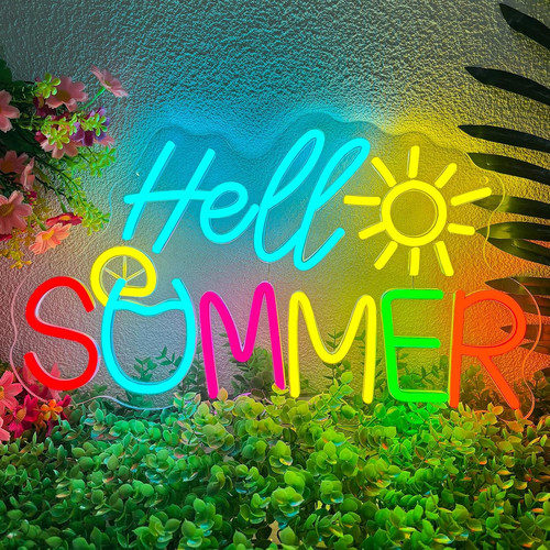 Hello summer neon light - summer, sign