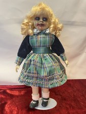 Ooak creepy horror doll black - doll,