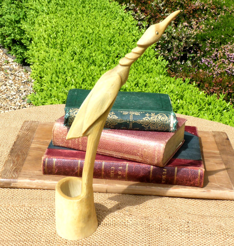 Vintage horn figure bird crane - vintage,