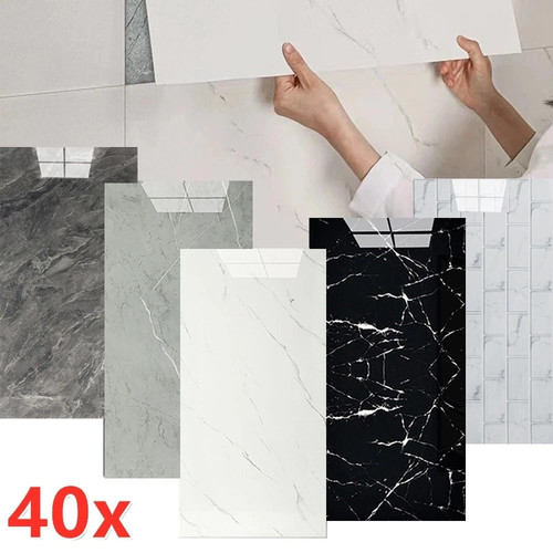 40pack marble tiles sticker - 10-40pack,