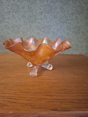 Carnival glass bowl - glass, cherry