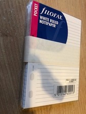 5 x Filofax Pocket size White Ruled (Lined) Notepaper Refill 213008 (Pack of 5!)