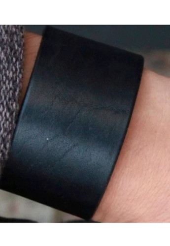 Black leather bracelet press - black,