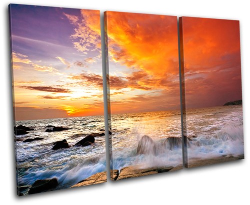 Beach sunset seascape treble - beach,