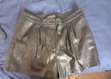 Black Leather Like Shorts Size