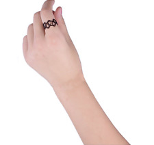 UK Tattoo Stretch Ring New Black Retro Henna Vintage Elastic Boho 90s For Women
