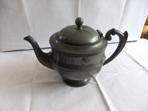 Antique pewter teapot 15x24x14 - antique,