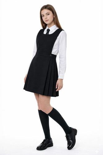 Bib pinafore pleated school - bib,