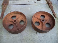 Cast Iron Wheel's Barrow Sack truck trolley Matching pair wheel