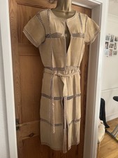 Ladies Beige Crotchet & Suede