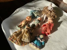 Antique Celluloid Baby & Kewpie Dolls  Porcelain and a Pincushion Half Doll