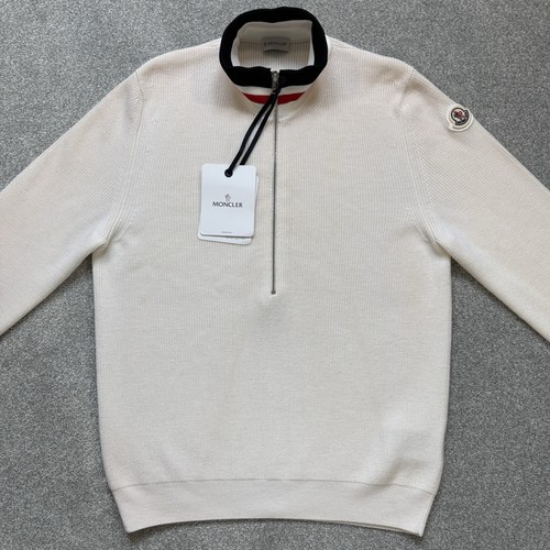 Moncler half zip tricot - tricot, cream