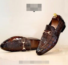 Men Handmade Brown Crocodile