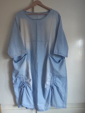 Denim style cotton dress blue - cotton,