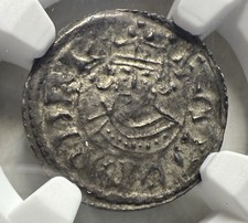 Saxon, Edward the Confessor, Facing Type Penny London Mint. Aelfward NGC AU55