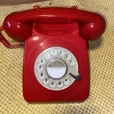 ProTelx Ltd Retro Style Ren 1 GPO746 Bright Red Rotary Dial Home Telephone