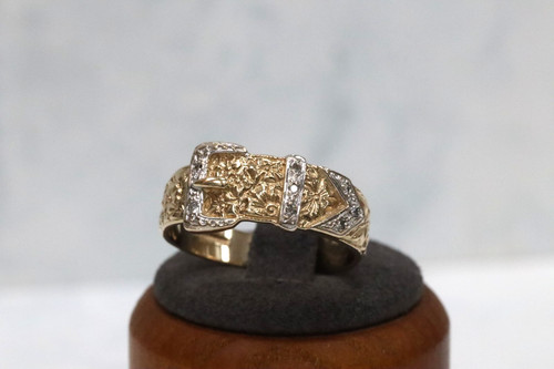 9ct yellow gold gents diamond - gold,