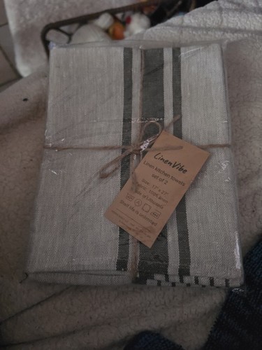 Pure linen kitchen tea towels - kitchen,