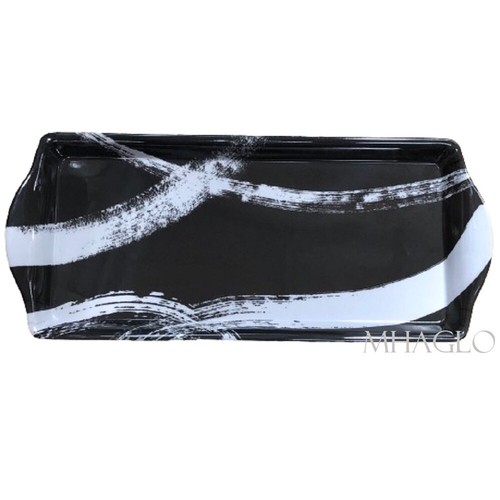 Long narrow black white brush - long,