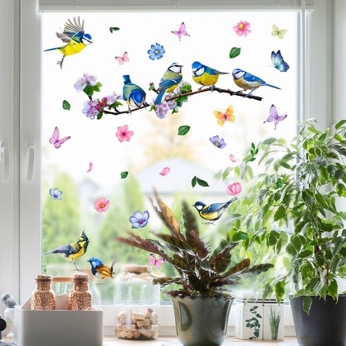 Birds branch window clings non - birds,