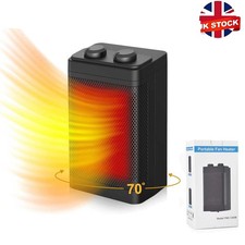 Electric Fan Heater Portable 1500W PTC Ceramic Air Space Heater Fast Heating UK