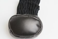 Small Vinyl Black Golf Putter Head Cover Centre Shaft perfect! New Knitted Sock