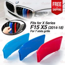 M-Sport 7 Slats Kidney Grill Grille 3 Color Cover Clips for BMW X5 F15 2014-2018