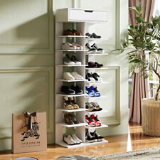 Tall Narrow Shoe Rack Wooden Shoe Shelf 8 9 Tier Vertical Slim Storage Organizer